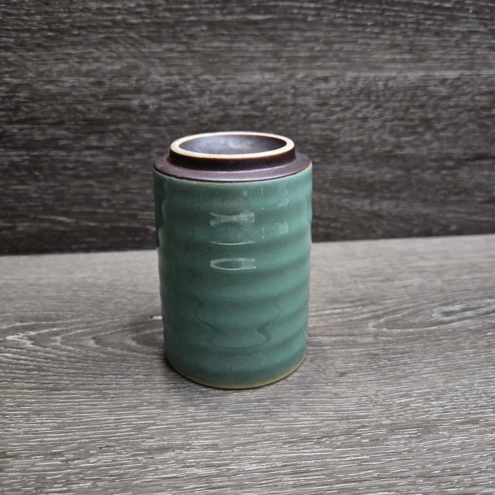 Green Glaze Ceramic Tea Cup 3.5